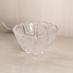 Vintage LE Smith Medium Clear Glass Thistle Bowl